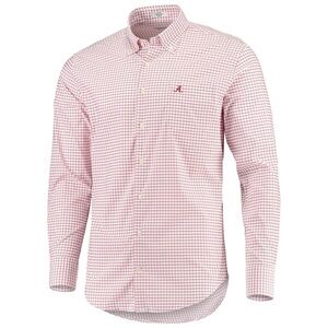 Peter Millar Red and White Checkered Men’s Size M Shirt with Alabama Monogram